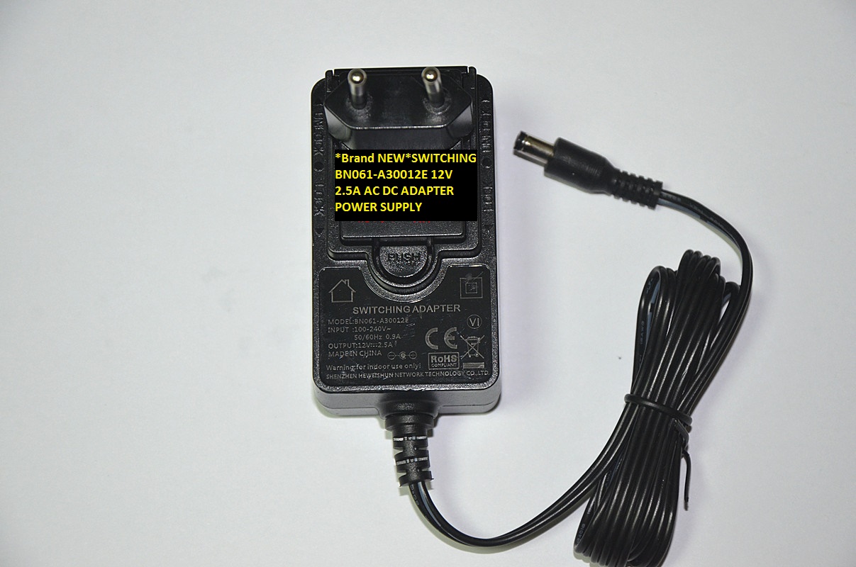 *Brand NEW*SWITCHING 12V 2.5A BN061-A30012E AC DC ADAPTER POWER SUPPLY